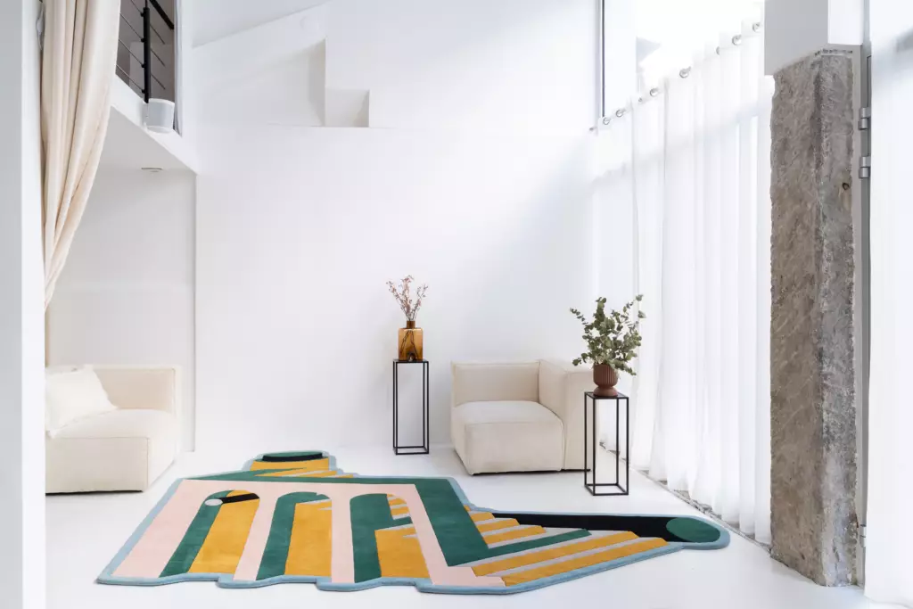 Photographe publicité et produits : mise en valeur des tapis du designer AdriAn Blanc Ooshot Pondy Studio BD 4 Resultat 1024x683