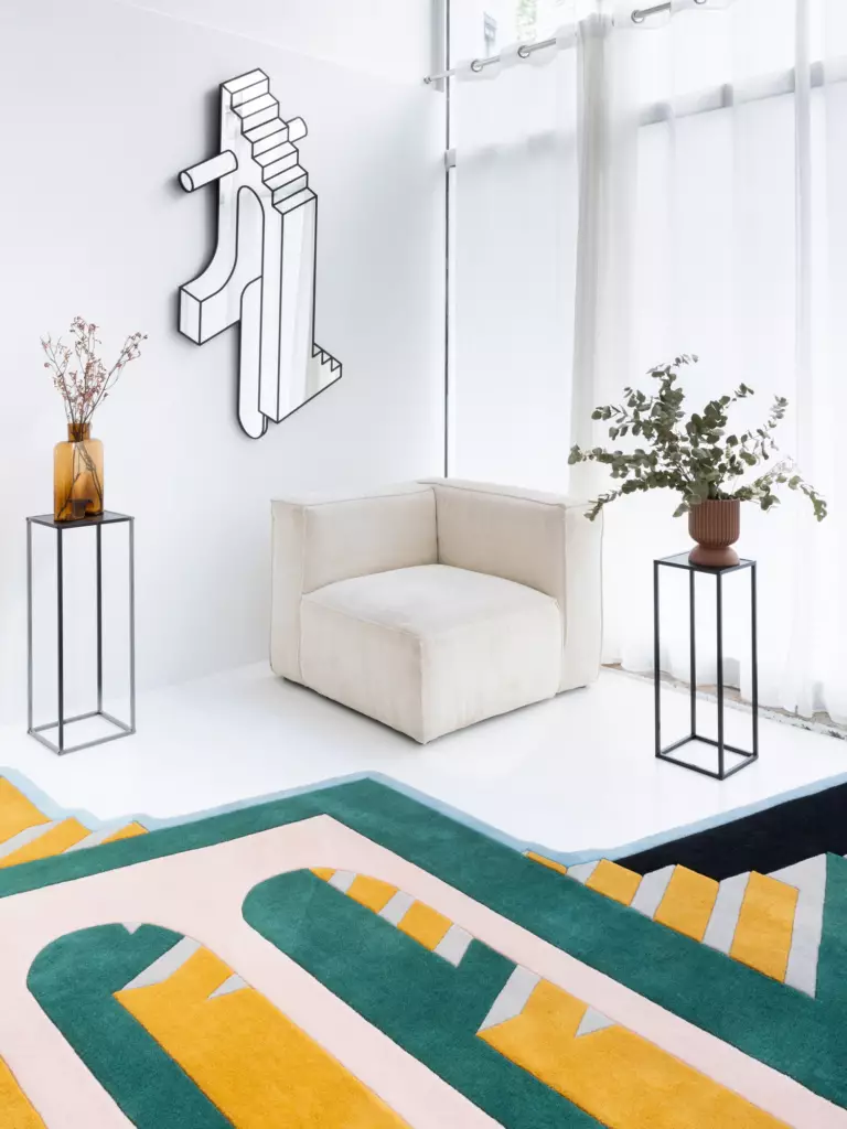 Photographe publicité et produits : mise en valeur des tapis du designer AdriAn Blanc Ooshot Pondy Studio BD 6 Resultat 768x1024