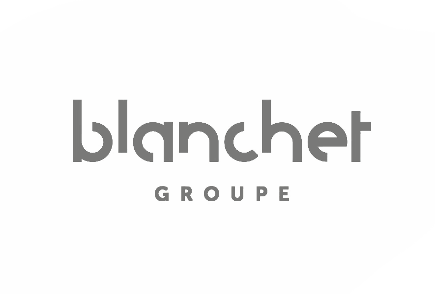 Logo du groupe Blanchet en gris sur fond transparent