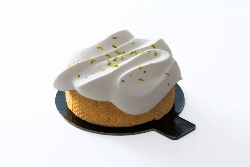 Photographie d'une tarte au citron, réalisée en studio pour la Pâtisserie La Vaina (Lyon 6è - Rhône). © Bertrand Perret Photographe