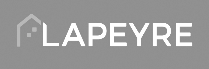 Logo de Lapeyre gris, sur fond transparent pour illustrer les entreprises avec lesquelles Bertrand Perret travaille.
