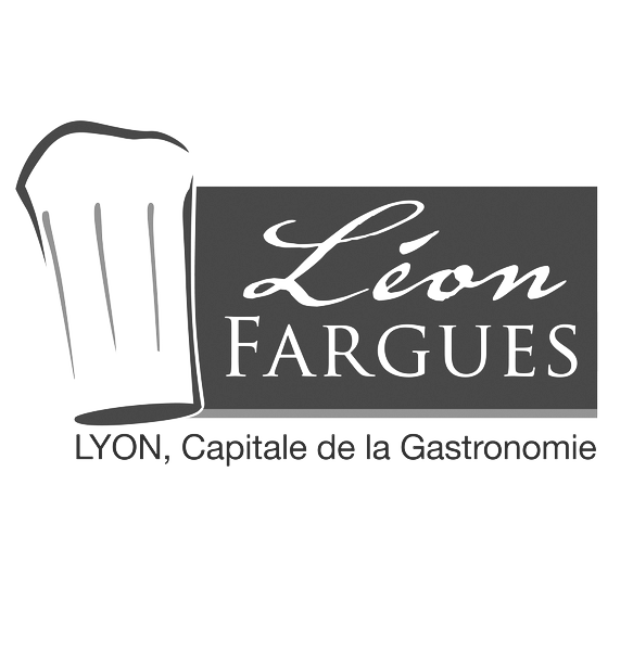 Logo de l'entreprise d'agroalimentaire et traiteur Léon Fargues (Saint-Genis-Laval - Rhône) en gris sur fond transparent