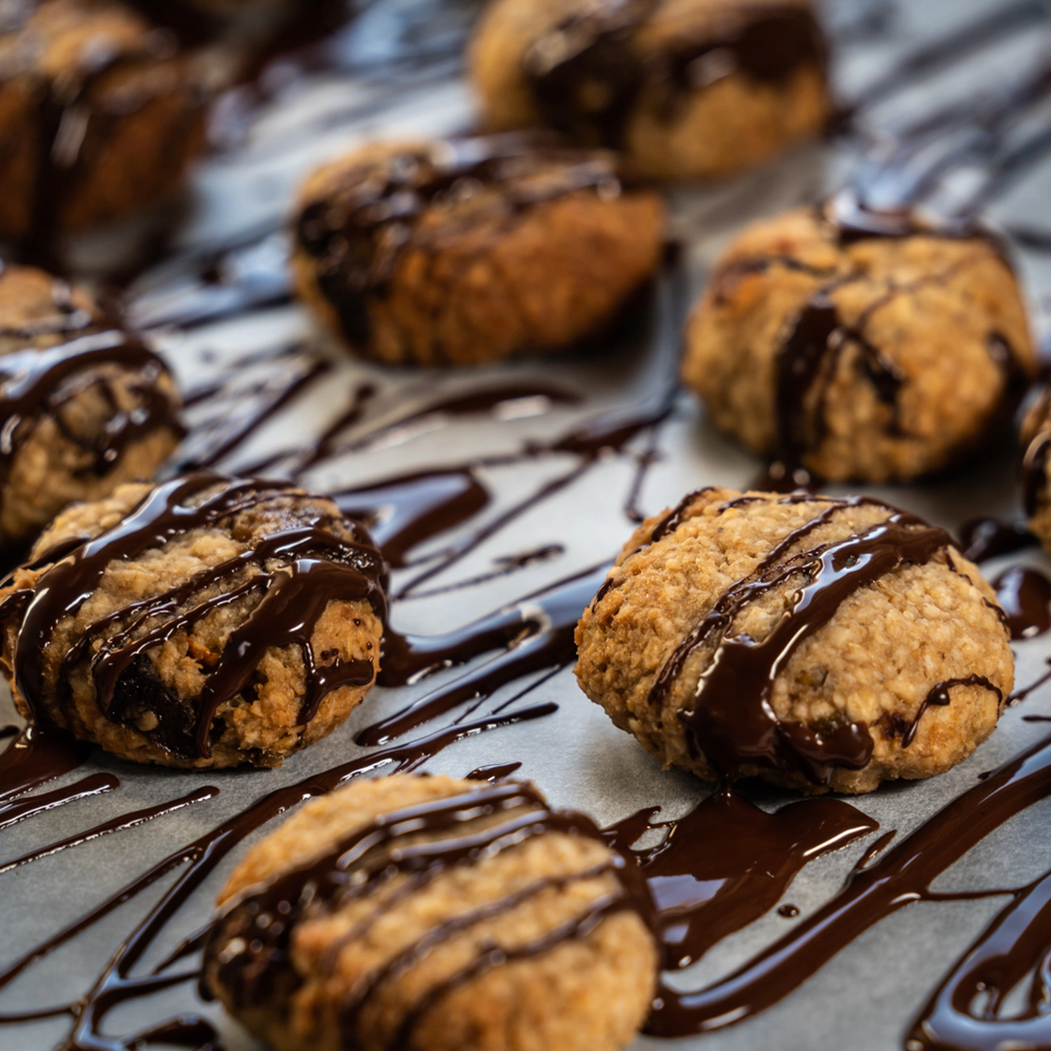 Photos culinaires : moelleux à l&rsquo;avoine et chocolat fondu