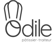 Logo du Pâtissier-traiteur Odile (Lyon (Rhône), en dégradé de gris sur fond transparent