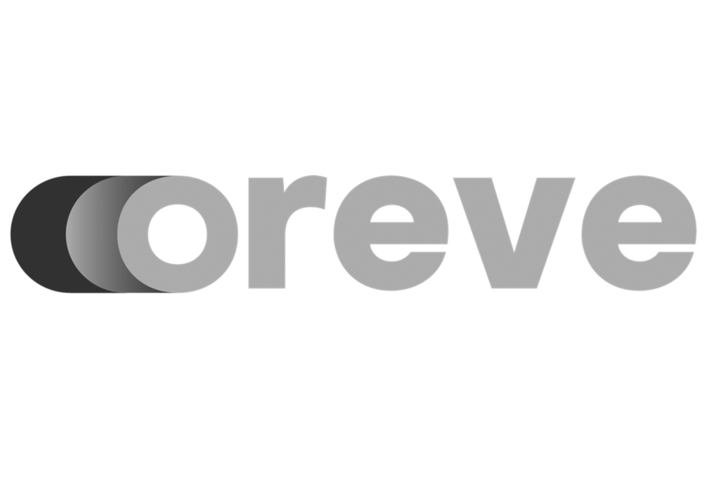 Logo de l'entreprise Oreve en gris sur fond transparent